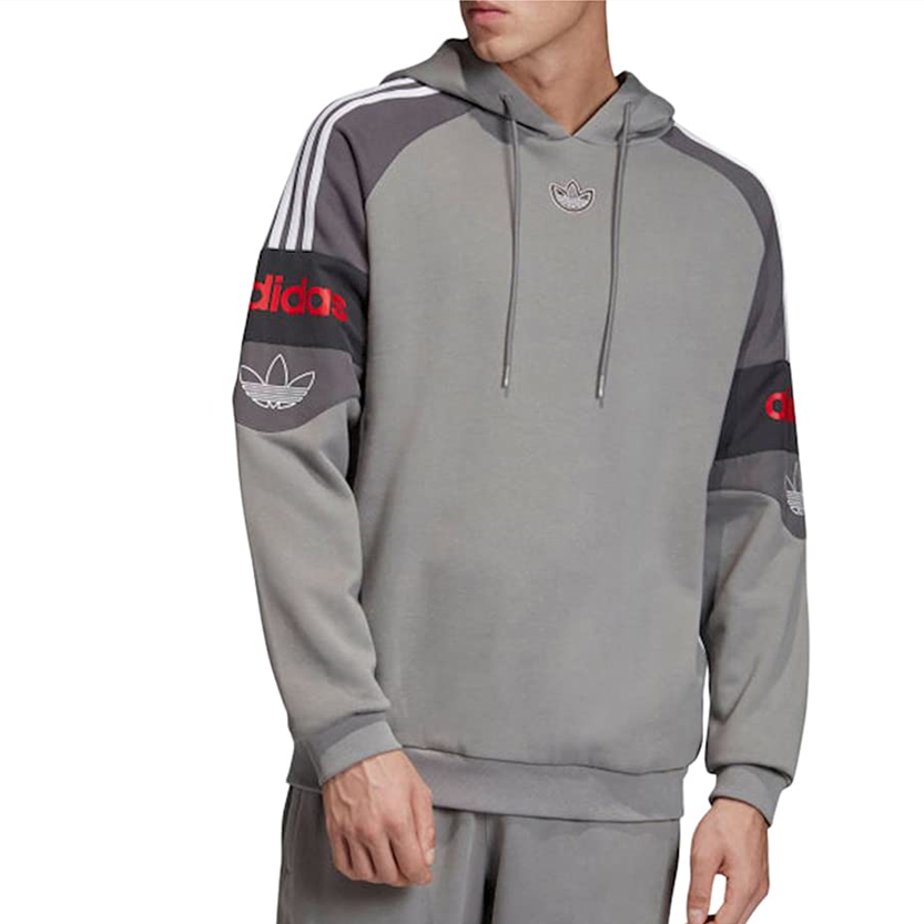 adidas Originals Spirit Logo Print Pullover Hoodie Grey - Fit FK1979