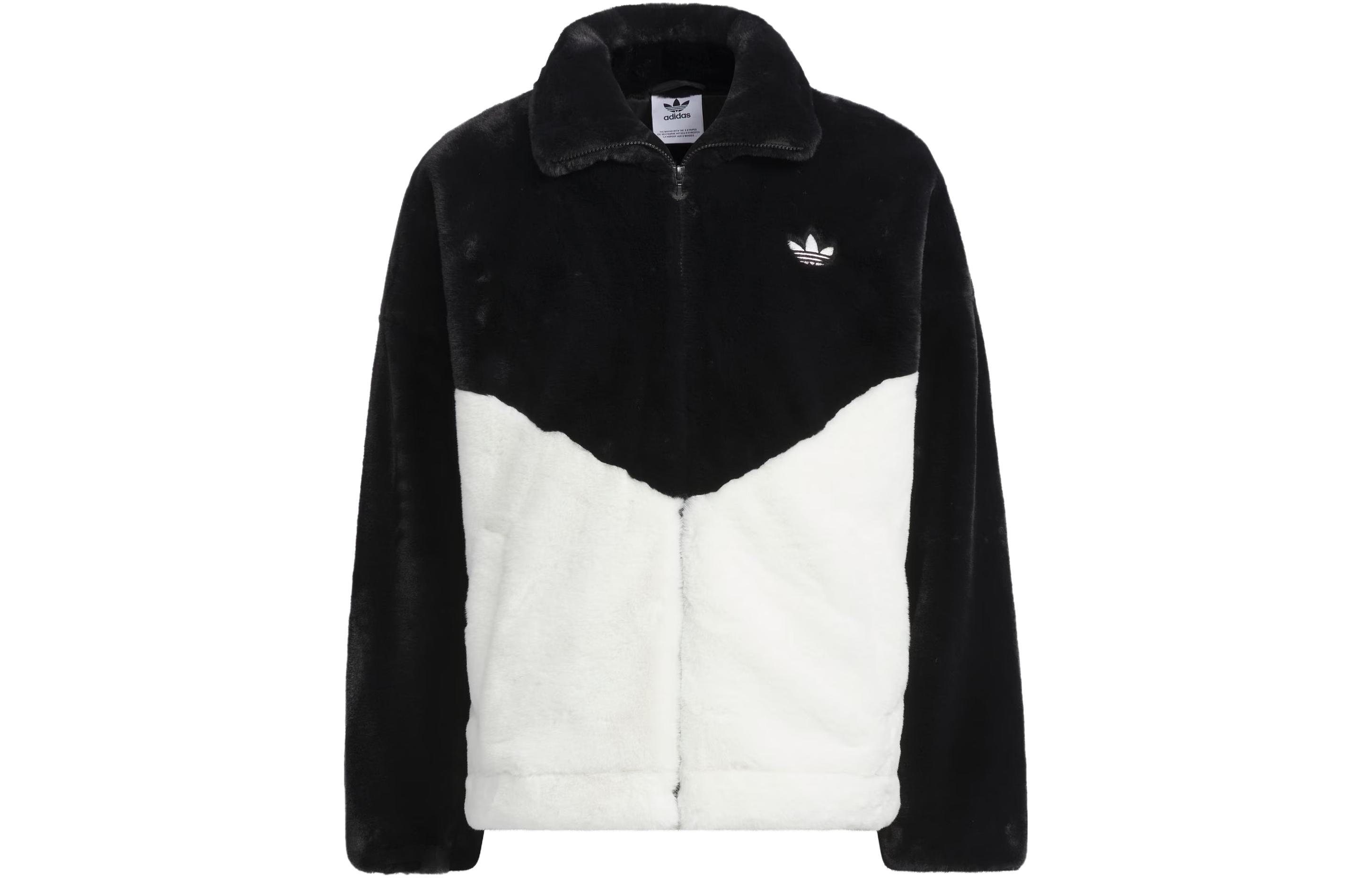 adidas Originals Sportswear Jacket Colorblock Logo Unisex Black White IN0981