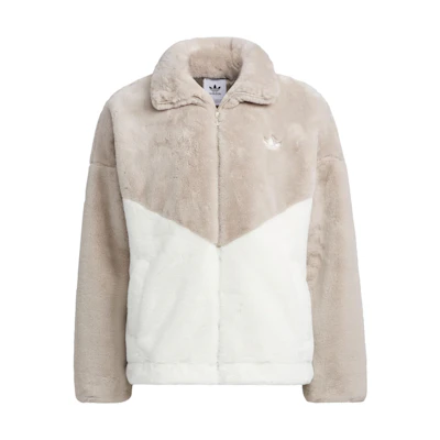 adidas Originals Sportswear Logo Patch Fleece Jacket Unisex Grey Beige IN0982