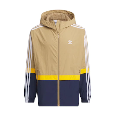 adidas Originals Sportswear Logo Stripe Colorblock Hoodie Jacket Yellow Mens IN0996