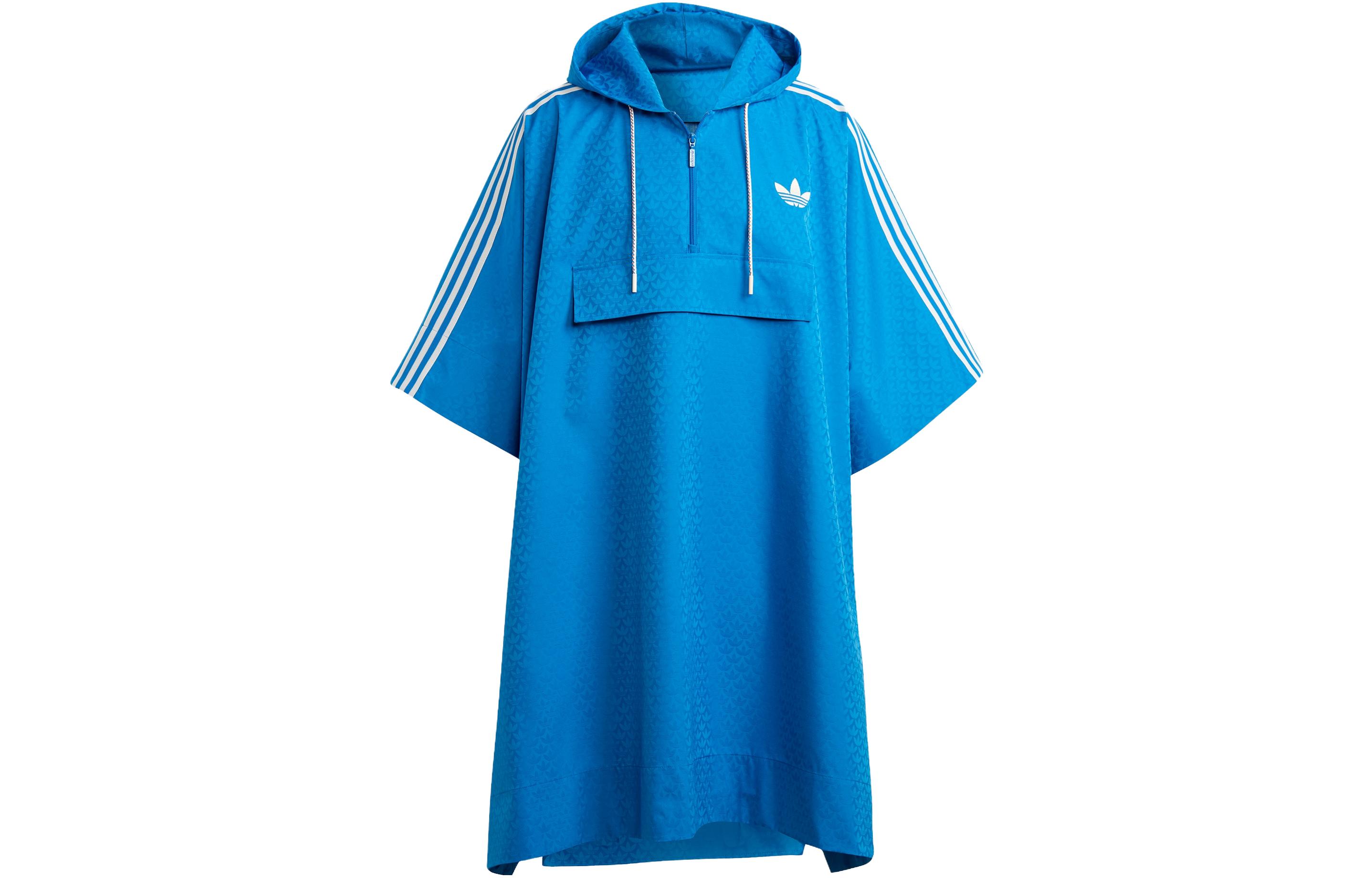 adidas Originals SS23 Adicolor 70s Retro Monogram Poncho Blue Jacket IP6977
