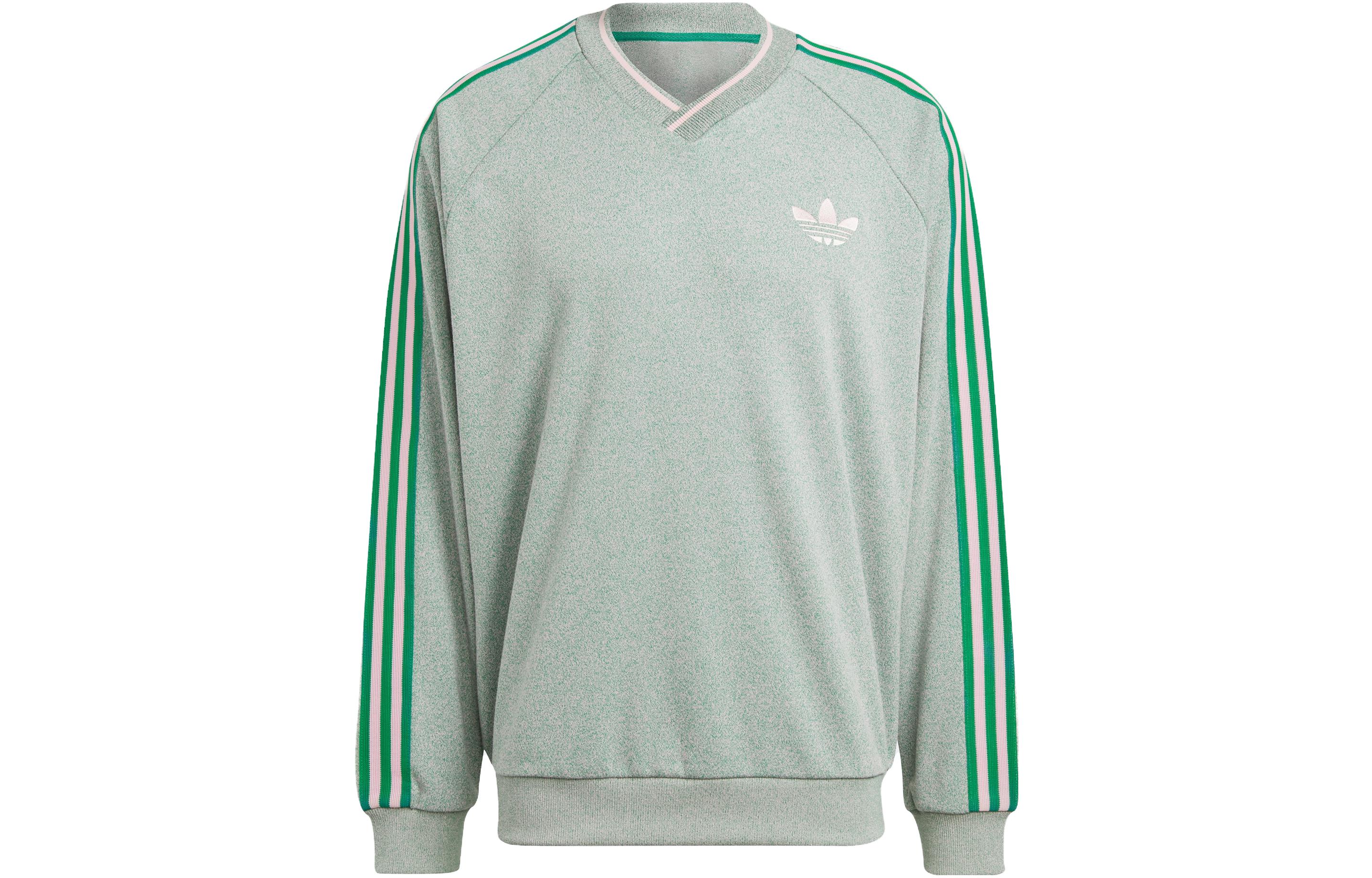 adidas Originals SS23 Adicolor 70s Vintage Logo Print Green Sweatshirt Men IP6990