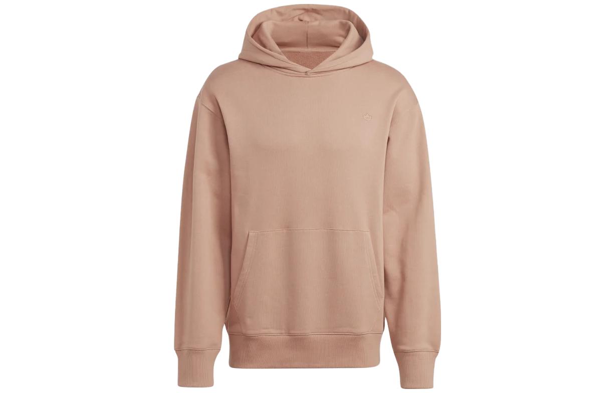 adidas Originals SS23 Logo Embroidered Brown Pullover Hoodie HA9296