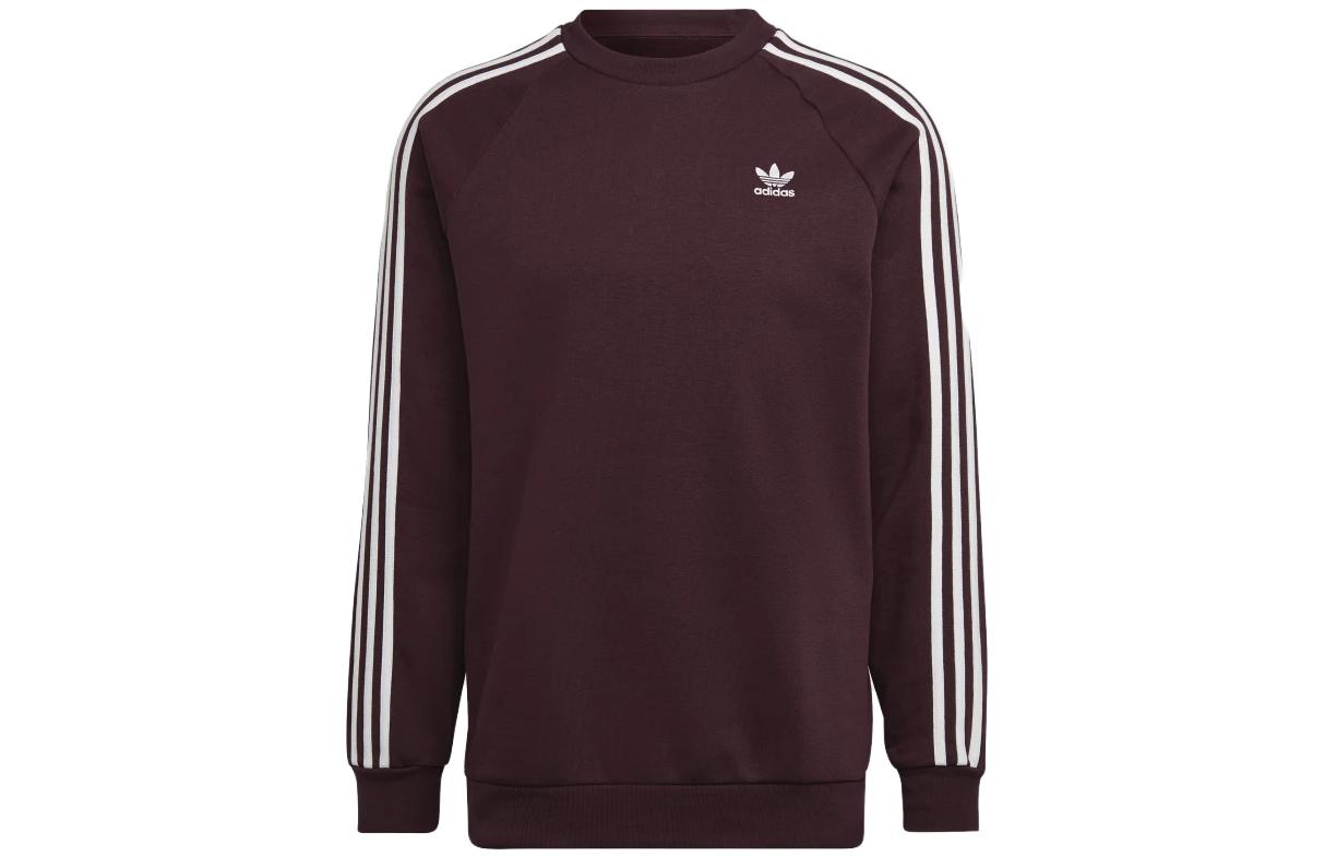 adidas Originals SS23 Solid Logo Print Maroon Long Sleeve Sweatshirt HK7291