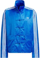 adidas Originals SS24 Retro Striped Mandarin Collar Jacket Blue Unisex JC9263 adidas Originals SS24 Retro Striped Mandarin Collar Jacket Blue Unisex JC9263