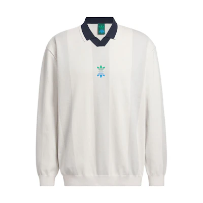 adidas Originals SS24 Rolling Links Pink White V-Neck Polo Long Sleeve Sweater IW6659
