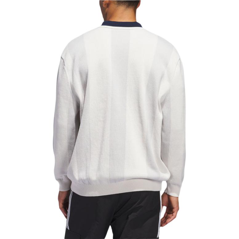 Shop adidas Originals SS24 粉白色V領長袖毛衣 Polo 衫 IW6659