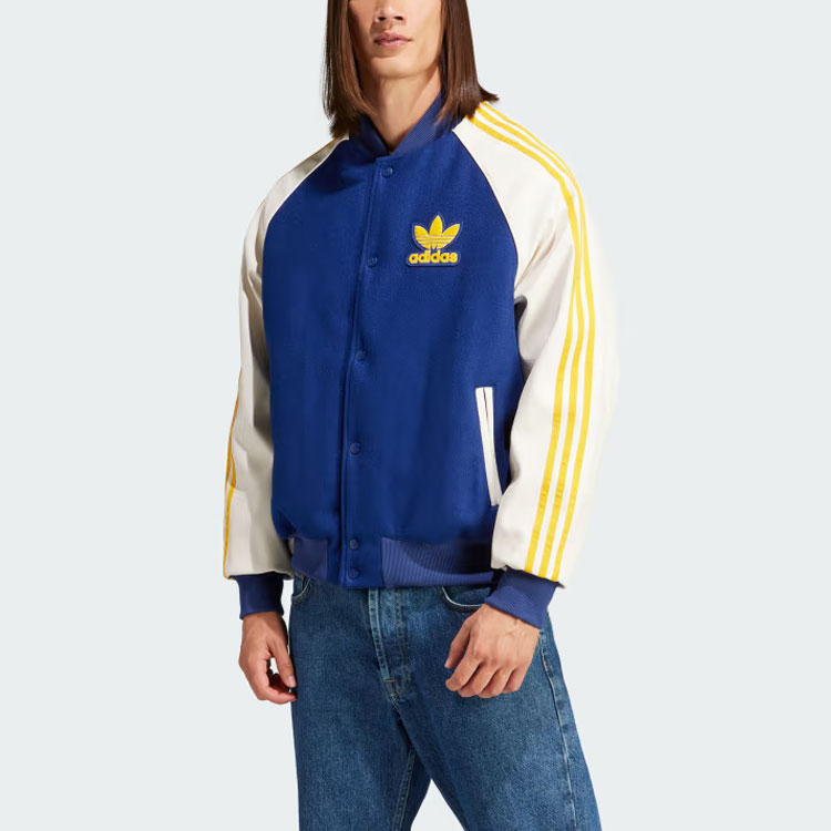 Lookbook adidas Originals SST Bomber Jacket  Blue Three-Stripes Loose Fit. IL2574