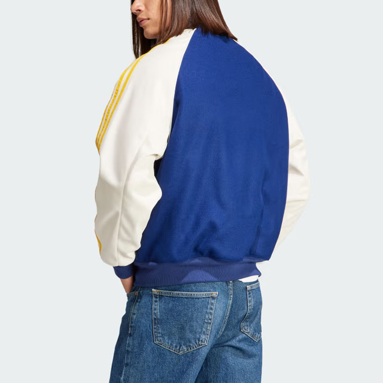 Shop adidas Originals SST Bomber Jacket  Blue Three-Stripes Loose Fit. IL2574