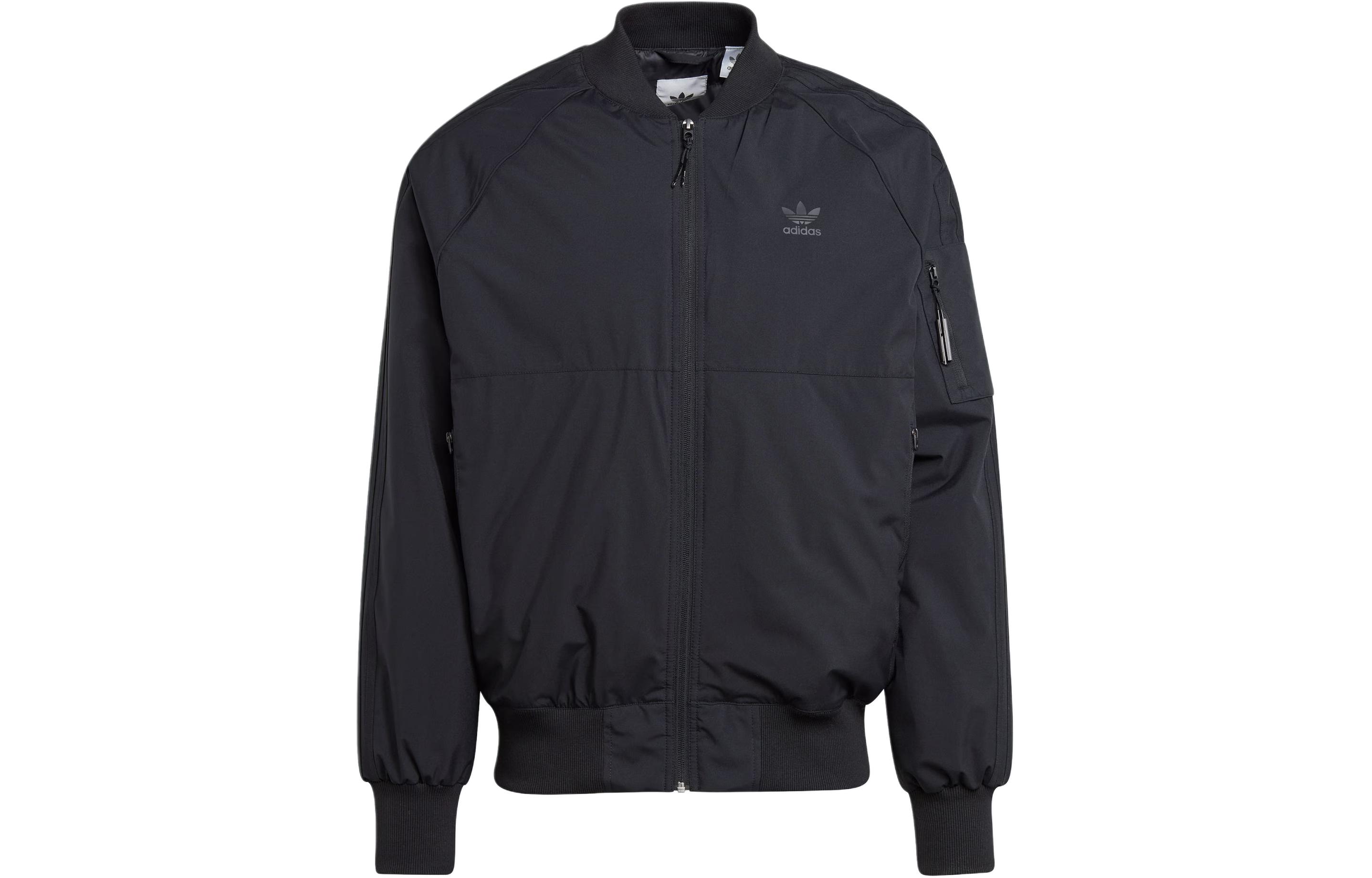adidas Originals SST Bomber Jacket Black Multi-Pocket Flight Jacket IS5385