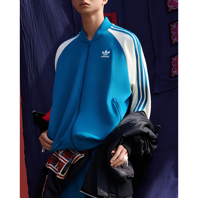 adidas Originals SST Colorblock Logo Track Jacket Blue Long Sleeve IX4241 圖 6