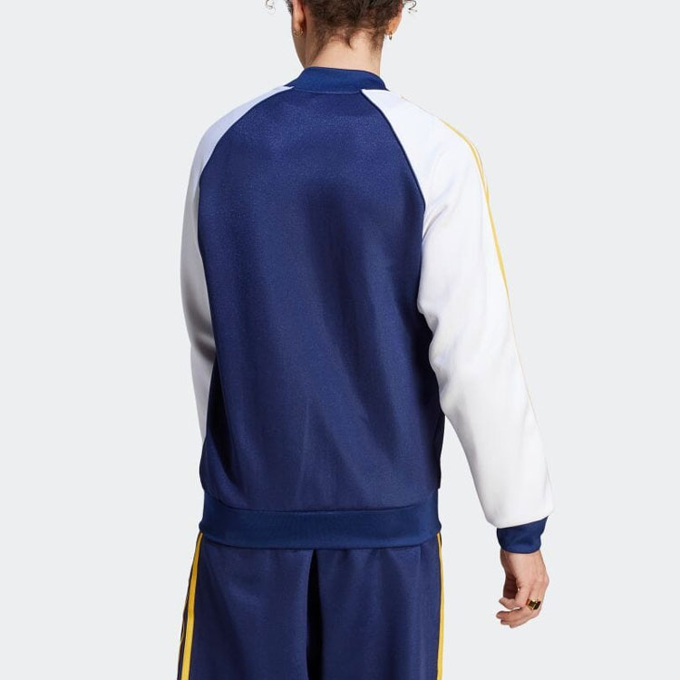 Shop 阿迪达斯三叶草男款复古三条纹拼色夹克海军蓝 IM4460