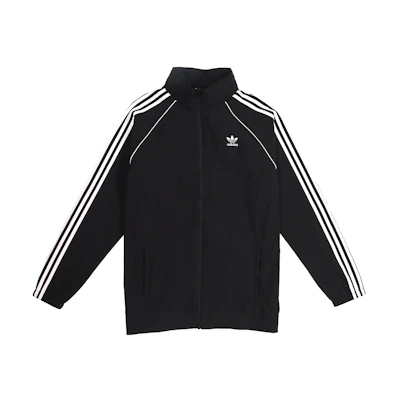 adidas Originals SST Windbreaker Retro Tricolor Stripes Jacket Black CW1309