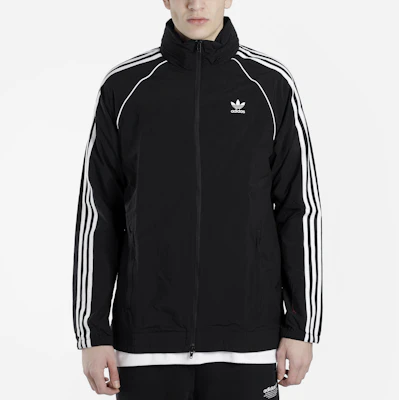 阿迪达斯 Originals SST 黑色复古三色条纹风衣夹克 CW1309 Purchase 阿迪达斯 Originals SST 黑色复古三色条纹风衣夹克 CW1309
