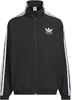adidas Originals Stand Collar Striped Long Sleeve Jacket Black/White JZ7431 adidas Originals Stand Collar Striped Long Sleeve Jacket Black/White JZ7431