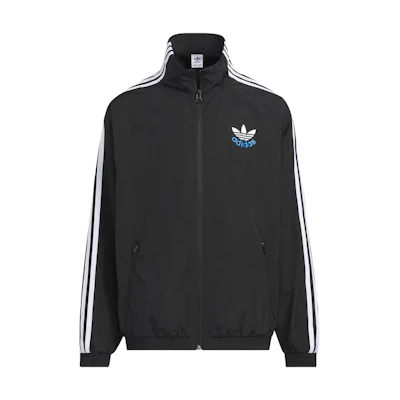adidas Originals Stand Collar Striped Long Sleeve Jacket Black/White JZ7431