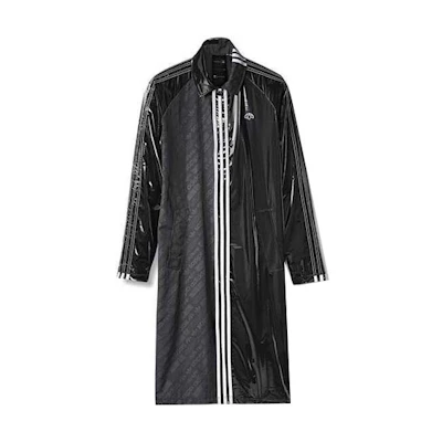 adidas Originals Striped Collar Raglan Long-Sleeve Coat Unisex Black. BP6685