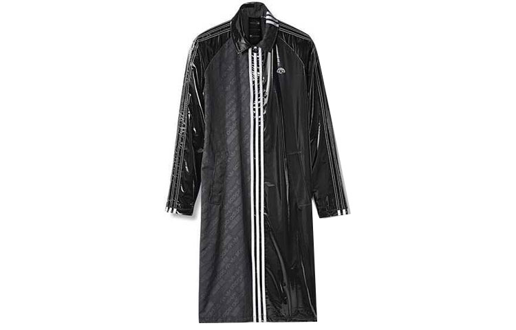 Order adidas Originals Jaket Unisex Hitam Lengan Panjang Raglan Berleher Berjalur. BP6685