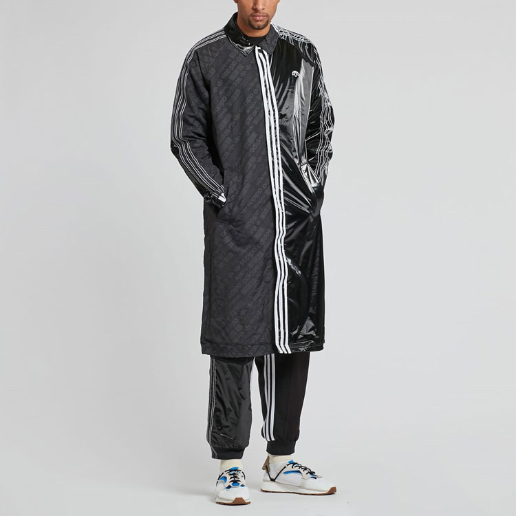 Lookbook adidas Originals Jaket Unisex Hitam Lengan Panjang Raglan Berleher Berjalur. BP6685