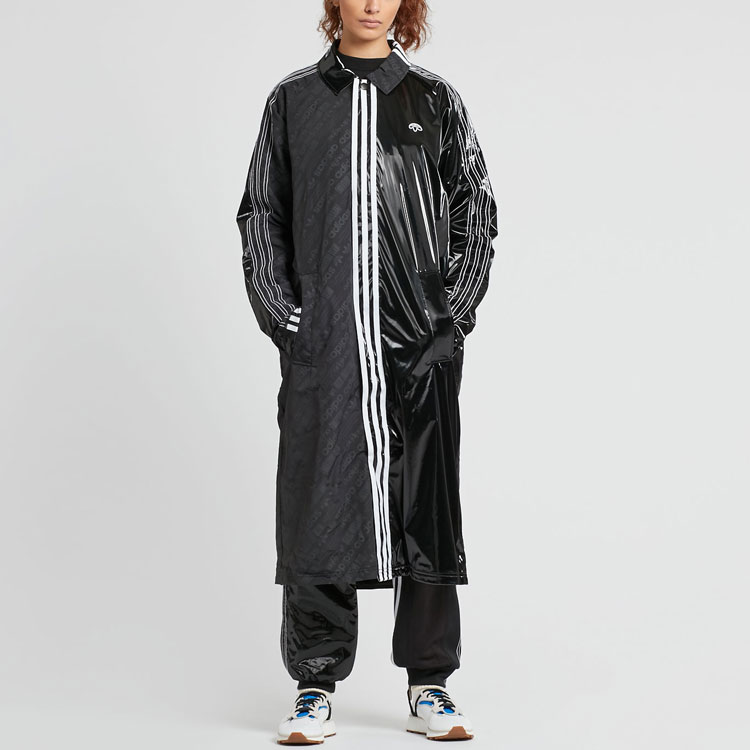 Cheap adidas Originals Jaket Unisex Hitam Lengan Panjang Raglan Berleher Berjalur. BP6685