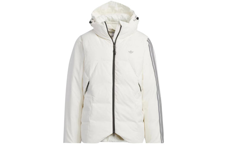 adidas Originals Striped Colorblock Loose Detachable Down Jacket Unisex White HY6368