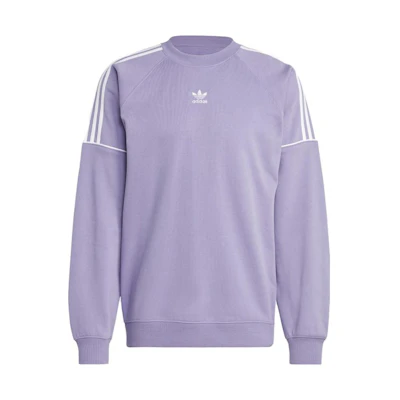 adidas Originals Striped Logo Embroidered Crewneck Sweatshirt Purple - HR8581