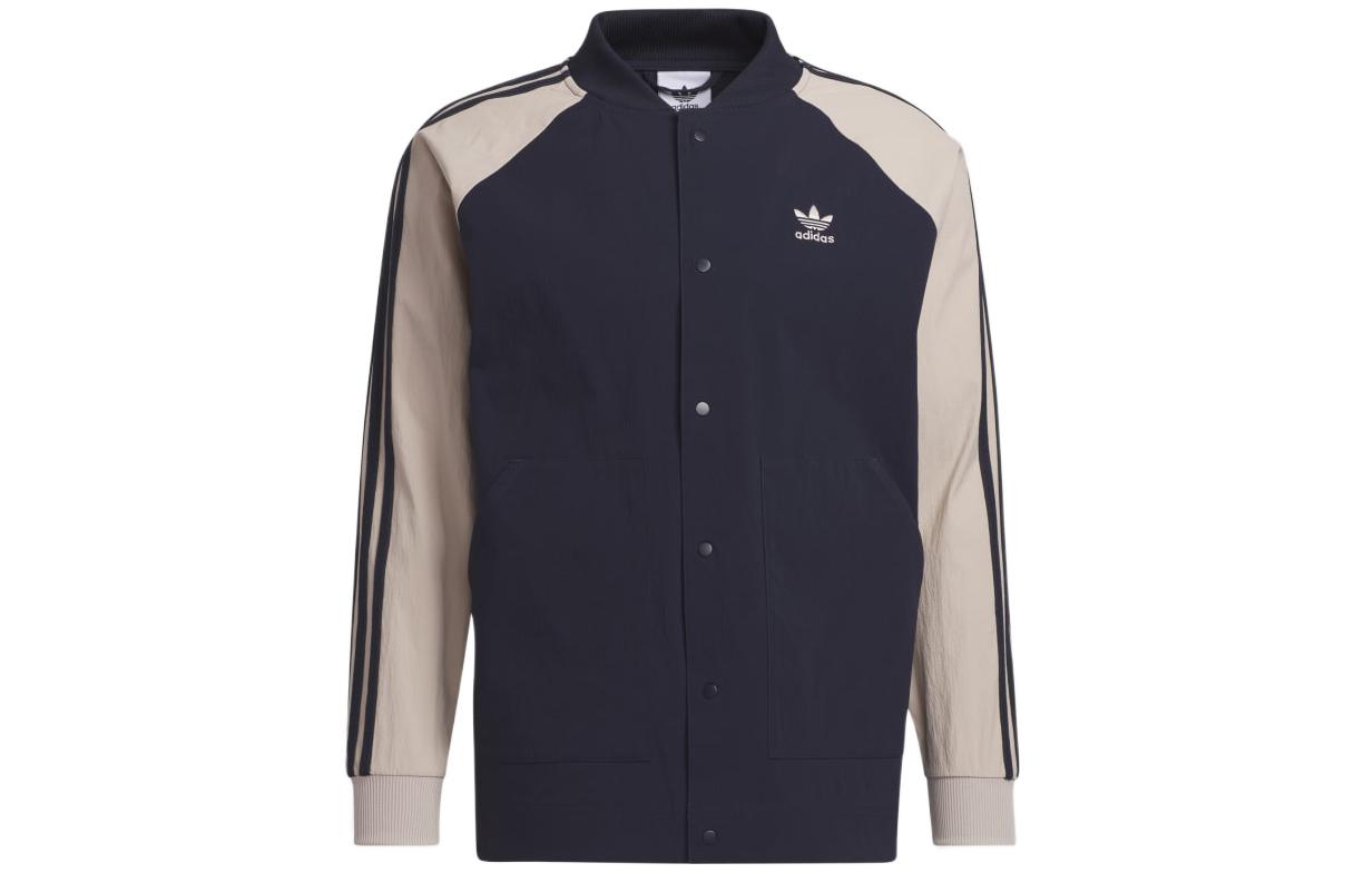 adidas Originals Striped Logo Print Track Jacket Legend Ink Blue IC5543