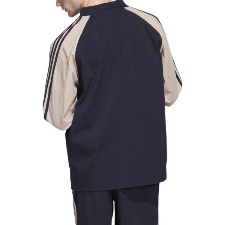 Shop 아디다스 오리지널스 스트라이프 로고 프린트 트랙 자켓 레전드 잉크 블루 IC5543