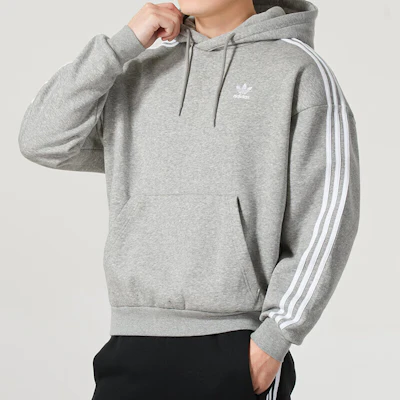 Sudadera adidas Originals Rayada con Capucha Gris de Manga Larga. JP1076 Shop Sudadera adidas Originals Rayada con Capucha Gris de Manga Larga. JP1076