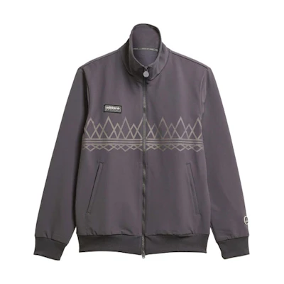 adidas Originals Suddell Geometric Print Stand Collar Jacket Grey IN6754