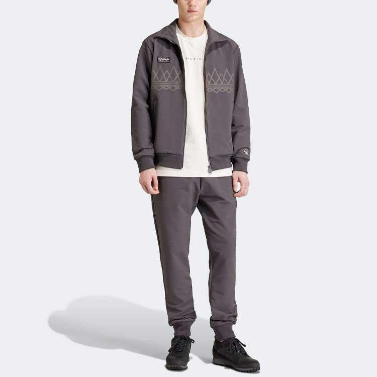 Sizing adidas Originals Suddell Geometric Print Stand Collar Jacket Grey IN6754