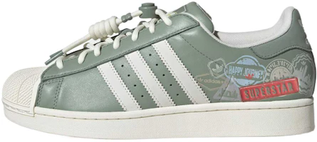 adidas Originals Superstar 2 White Green Low-Top Casual Shoes Lightweight. JR1331 adidas Originals Superstar 2 White Green Low-Top Casual Shoes Lightweight. JR1331