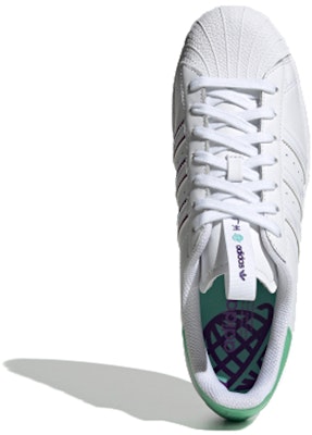 adidas originals Superstar Guangzhou Retro Low Top Casual Skate Shoes Unisex White Green FW2850