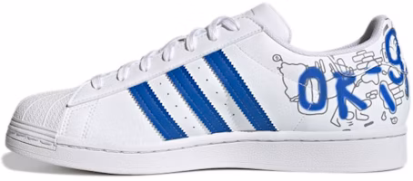 adidas originals Superstar Cozy Wear-Resistant Casual Skate Shoes White Blue Unisex 'White Blue' GW5784