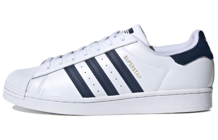 Buy adidas originals Superstar 防滑耐磨 低筒 滑板鞋 男女通用 白藍金