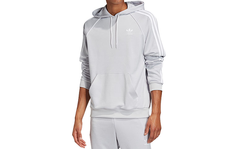 adidas Originals Superstar Logo Hoodie Gray Pullover Sweatshirt GD2213