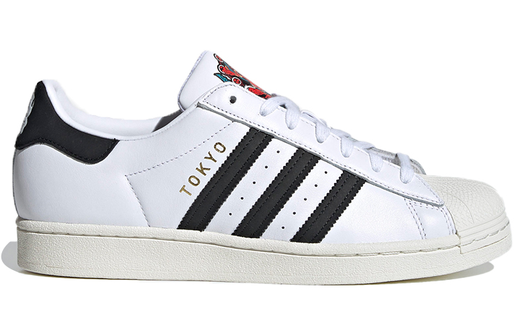 adidas Originals Superstar Shoes 'Cloud White Core Black Red' 圖 2