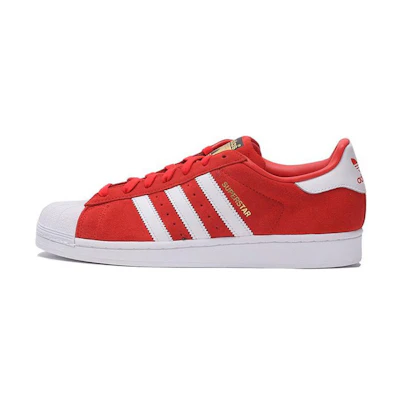 adidas Originals Superstar Suede Shoes 'Crystal White Red'