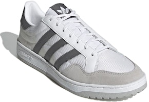 adidas originals Team Court 耐磨減震 低筒 板鞋 男女鞋款 白灰色 Lookbook adidas originals Team Court 耐磨減震 低筒 板鞋 男女鞋款 白灰色