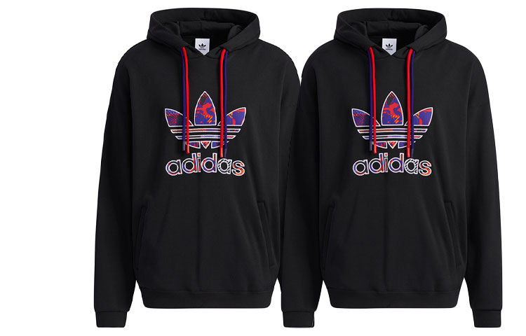 adidas Originals Themed Print Double Drawstring Hoodie 2-Pack Black GP1865-2-PACK