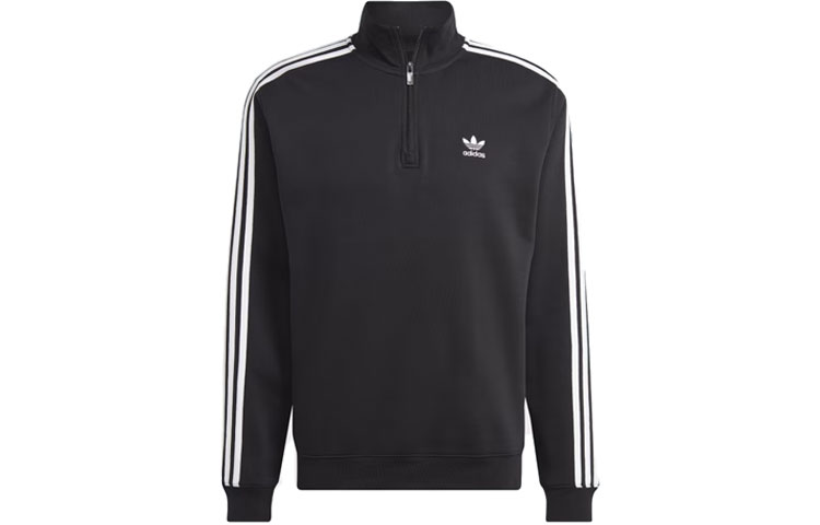 adidas Originals Three-Stripe Colorblock Logo Mock Neck Sweatshirt Black () IL2503