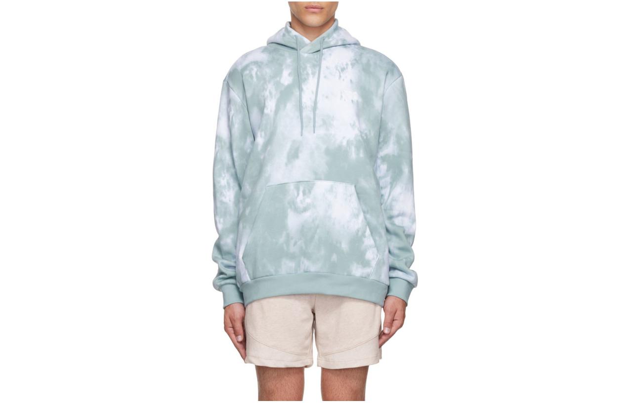 adidas Originals Tie-Dye Oversized Pocket Hoodie Blue-Grey Pullover 221751M202040