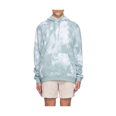 adidas Originals Tie-Dye Oversized Pocket Hoodie Blue-Grey Pullover 221751M202040