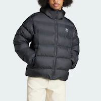 Lookbook adidas Originals Tonal Hooded Puffer Jacket Black Casual Warm Coat. IY3396