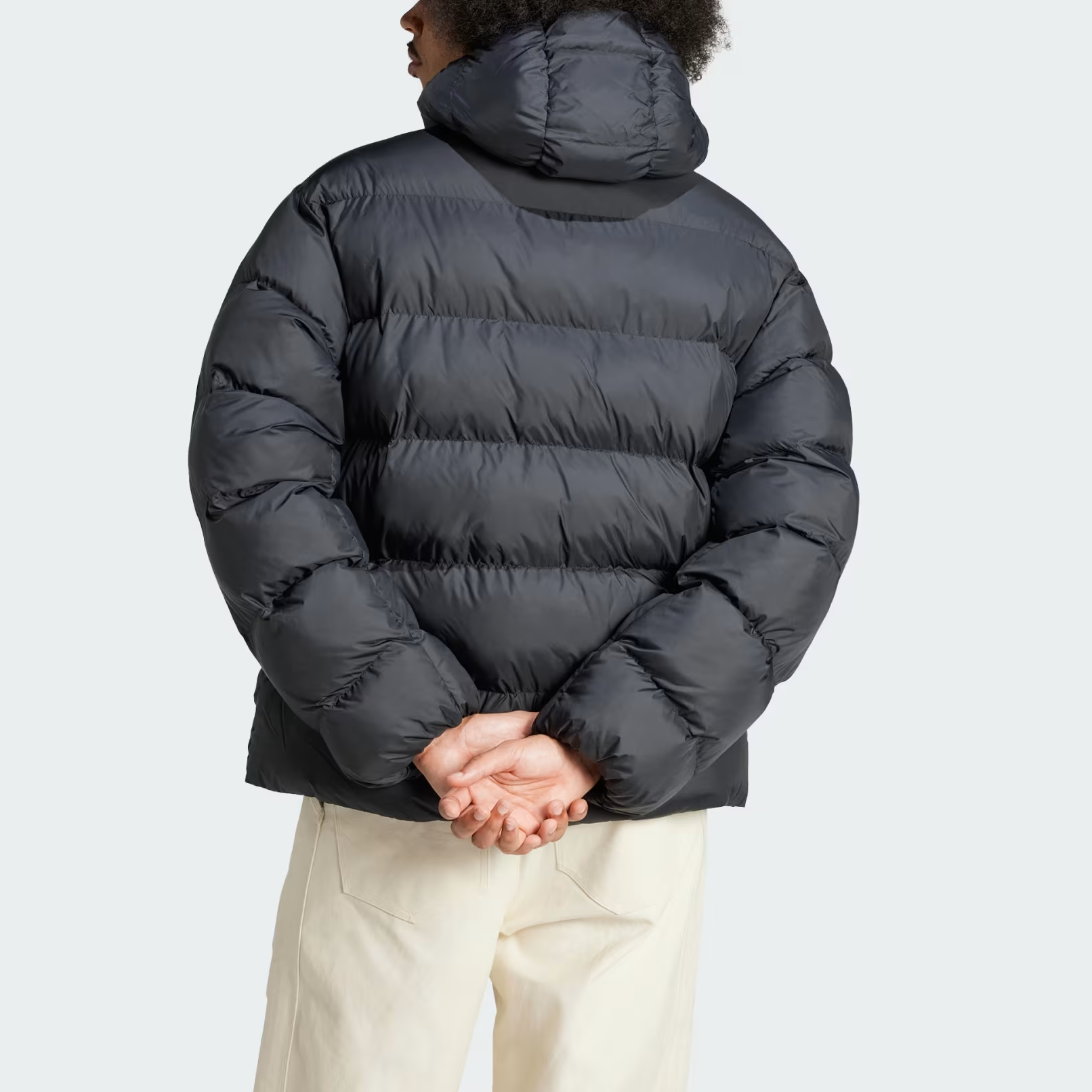 Shop アディダス オリジナルス トーナル フーデッド パファージャケット ブラック カジュアル 暖かいコート IY3396