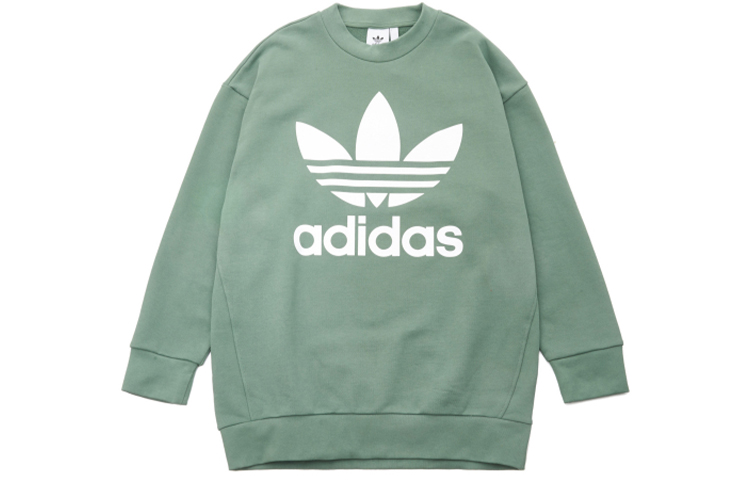 adidas Originals Tref Over Crew Green Relaxed Fit Sweatshirt Pullover DH5770