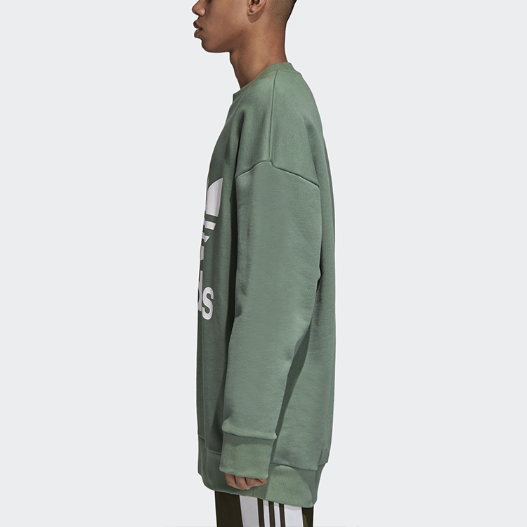 Details for adidas Originals Tref Over Crew Green Sweatshirt Pullover Fit Santai DH5770