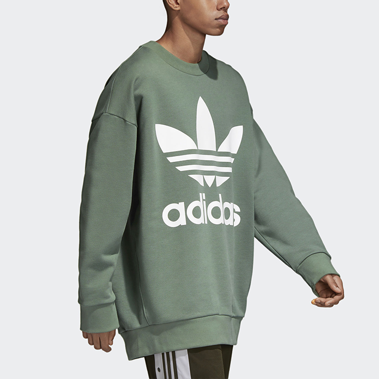 Sizing adidas Originals Tref Over Crew Green Sweatshirt Pullover Fit Santai DH5770