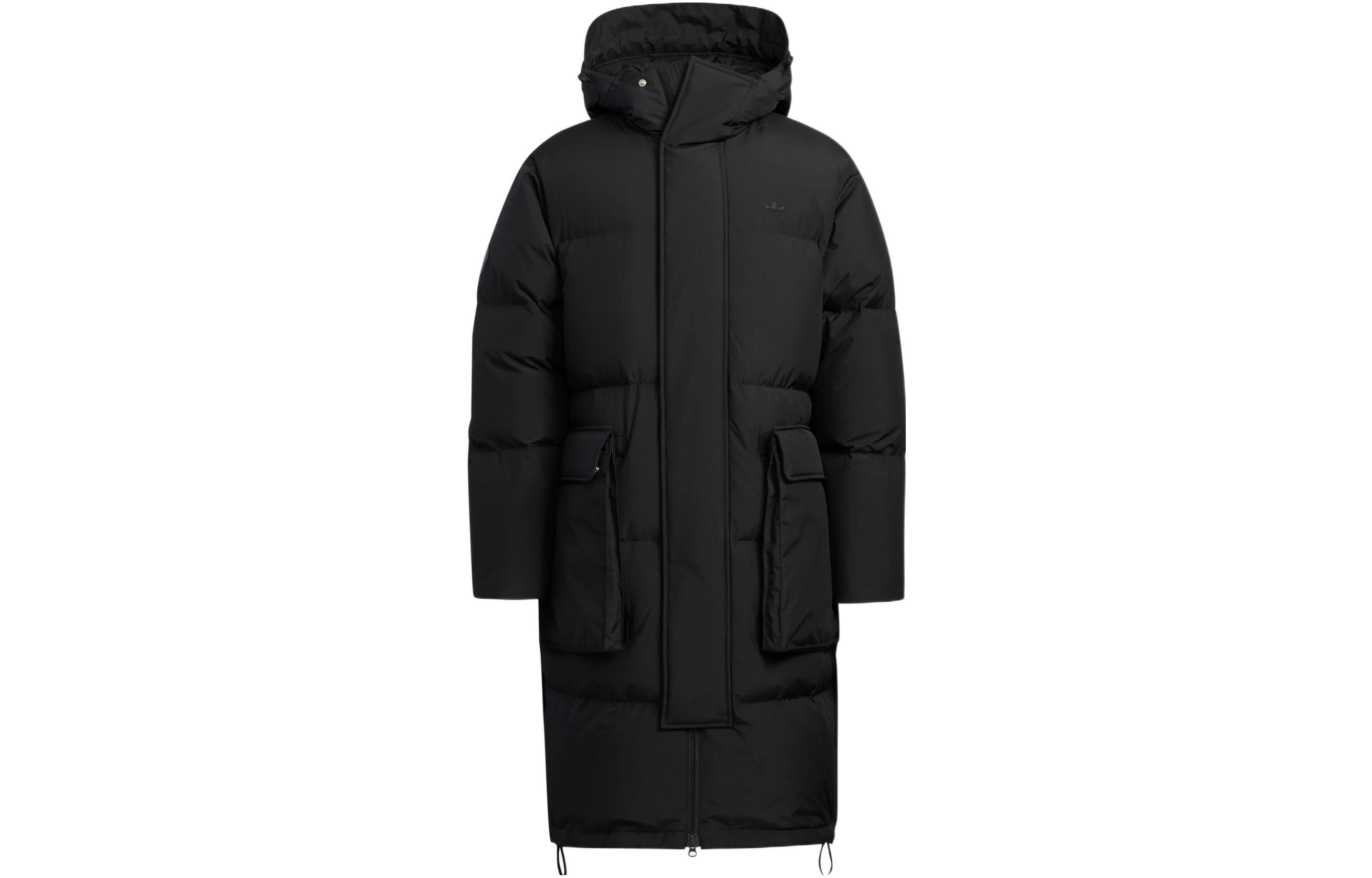 adidas Originals Trefoil  Long Down Hooded Jacket Black HS7291 圖 2