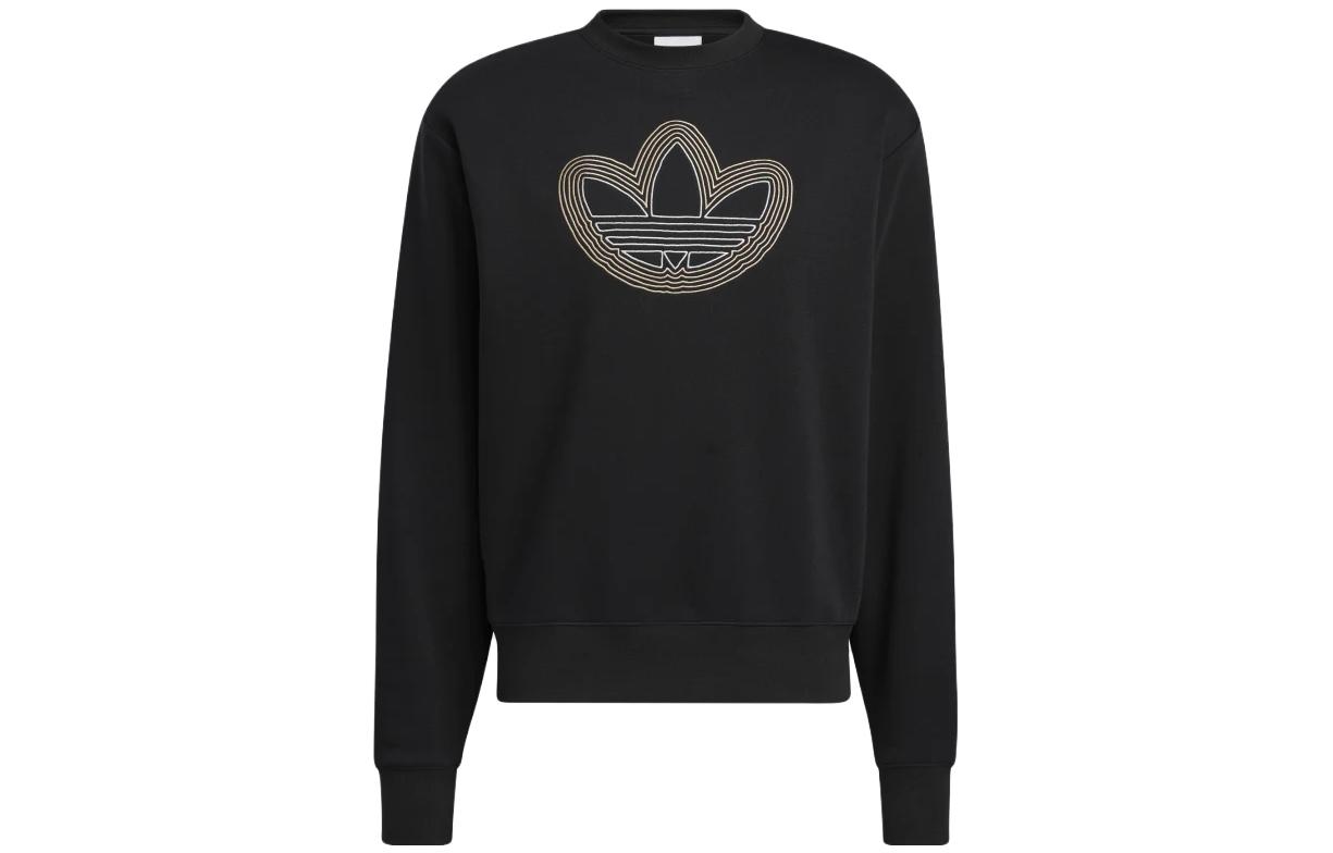adidas Originals Trefoil Black Pullover Crewneck Sweatshirt Long Sleeve HI2975